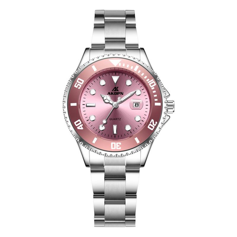 

Парные часы One Man and One Woman Водонепроницаемые светящиеся часы со стальным ремешком и календарем Модный бизнес