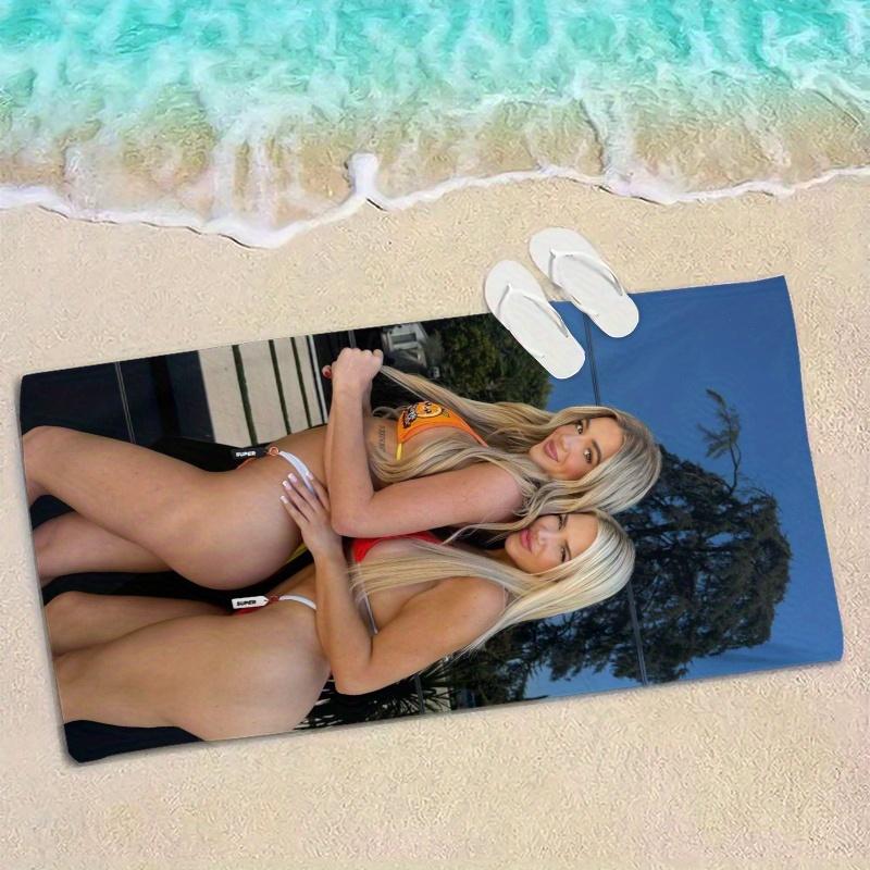 1PC Modern Summer Rectangular Beach Towel Quick-Dry Absorbent for Travel, Beach, Camping, Bathroom, Family Party