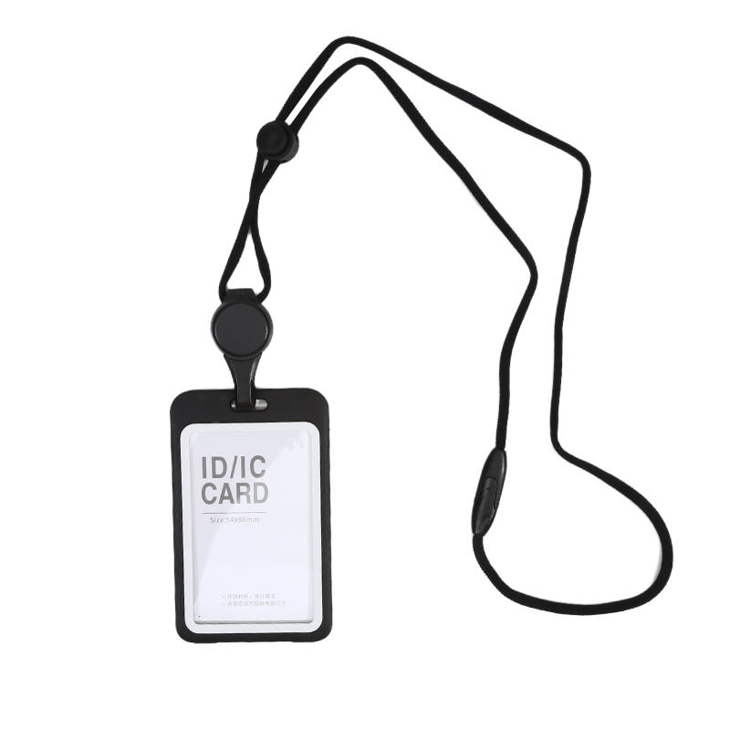 Badge With Lanyard Name Badge Holder Adjustable Lanyards Card Holder Transparent Retractable ID Card Holder School Stationery