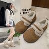 Genuine Leather, New In Autumn and Winter, Cute Round-headed Small Potato Single Shoes, Fluffy Shoes, Plush Warm Lamb Wool Small Leather Shoes for Wom