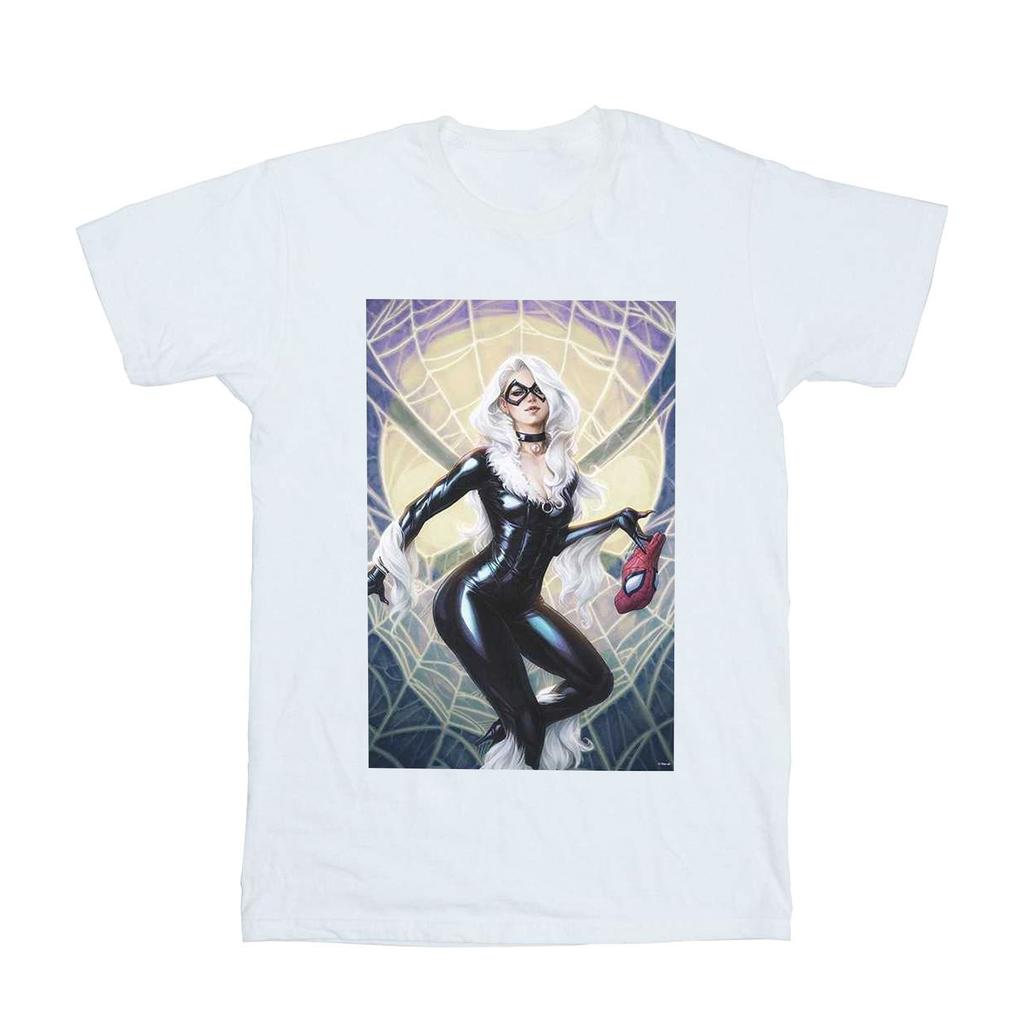 Marvel Mens Black Cat Artwork T-Shirt