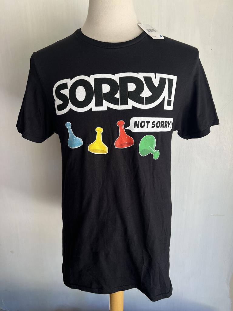 SORRY! NOT SORRY (2021) Official NWT Retro Board Game Logo T-Shirt Size Medium