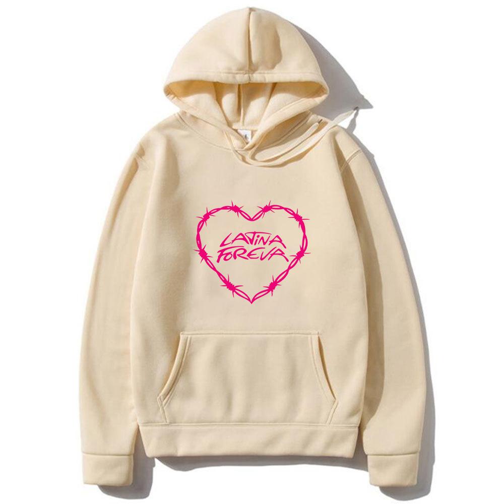 Karol G "Latina Foreva" Grafik Hoodie Herren Damen Vintage Herbstkleidung Fleece übergroße Mode Langarm Lässiger Trainingsanzug