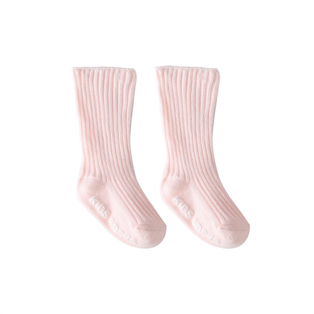 Solid Mid-Calf Striped Non-Slip Baby Socks with Loose Cuff