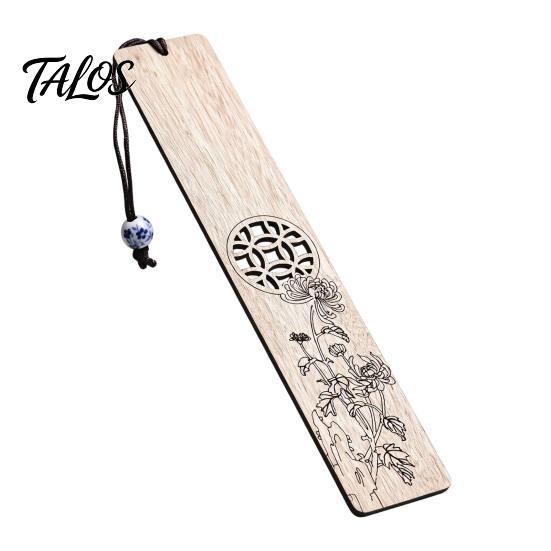 Origineller Lesezeichen Holz Lesezeichen, Handgefertigter Hohlholz Seitenmarkierer mit Perle, Chinesischer Buchstil Dekoratives Lesezubehör, Geschenk für Liebhaber,