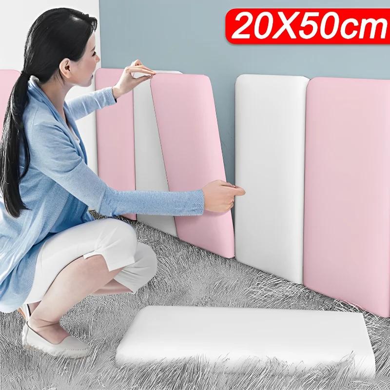3D Wall Stickers Self-Adhesive Thicken Tatami Anti-Collision Soft Back Wall Mat Anti-Bump Living Room Background Wall Pad Decor