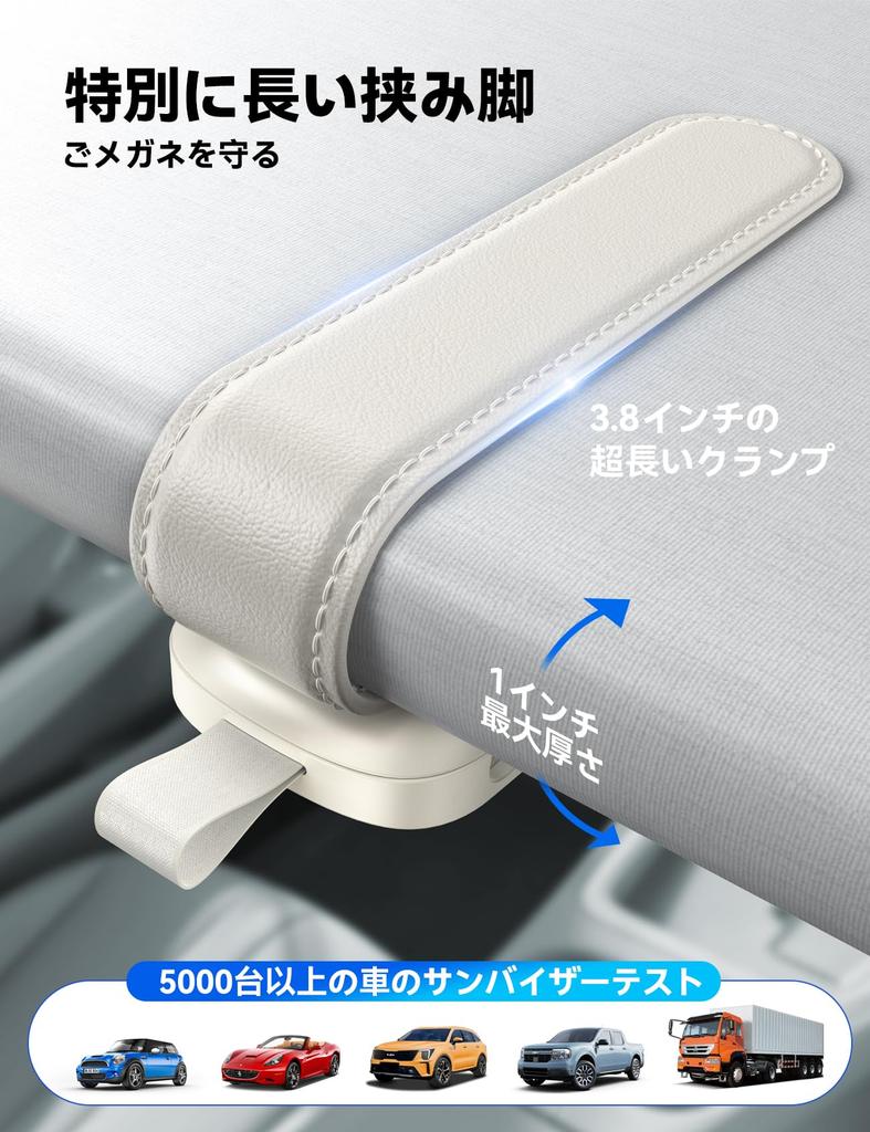JOYROOM Sunglasses Holder for Car Newcomer Magnetic Glasses Holder Car Eyeglass Clip [Industry - - Leather]