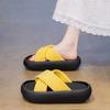 Thick-bottomed cross-strapped slippers for women's summer wear 2025 new models with skirts Internet celebrities fashion beach one-word cool slippers