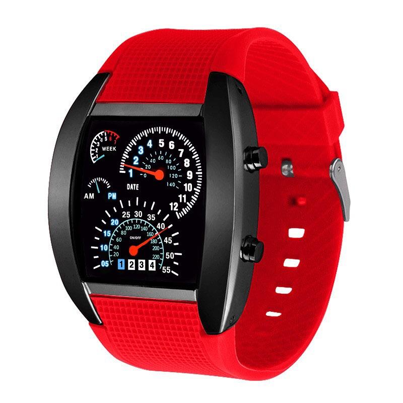 Racing Dashboard Electronic Watch Fashion Sports Aviation LED Electronic Watch Men and Women Students Personalised Watch