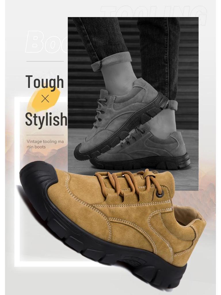 Men's Breathable Hiking & Running Shoes, Trendy Lace-Up Design, Soft, Wear-Resistant Soles