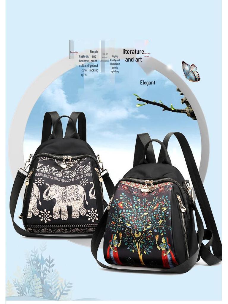 Women's Oxford Cloth Casual Fashion Print Travel Backpack - 2025 Trend