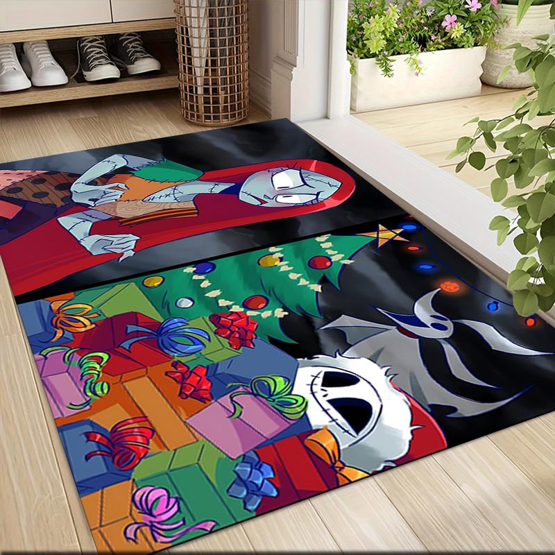 1Pc Christmas Jack Skellington Carpet Rug Soft Washable Antislip Home Living Room Sofa Mats Personalized Christmas Rug