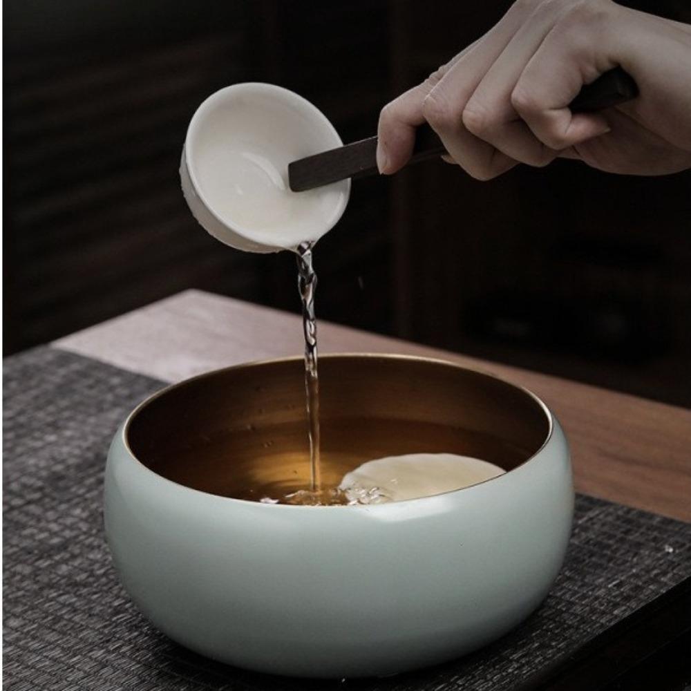 Traditionelle Keramik-Matcha-Schale Glatt Große Kapazität Teepinselständer Grünteebereiter Tasse für Teegeschirr Zubehör