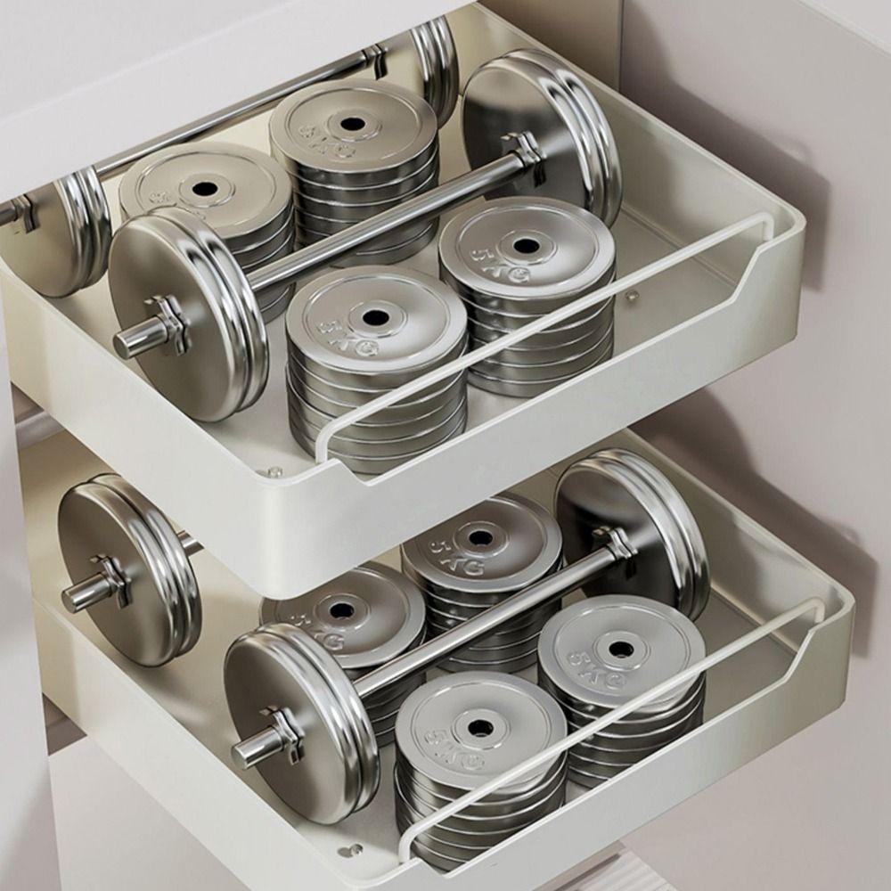 Pull-out Drawer Type Storage Tray Carbon Steel Spice Box Storage Rack Cabinets Organizer  Bathroom