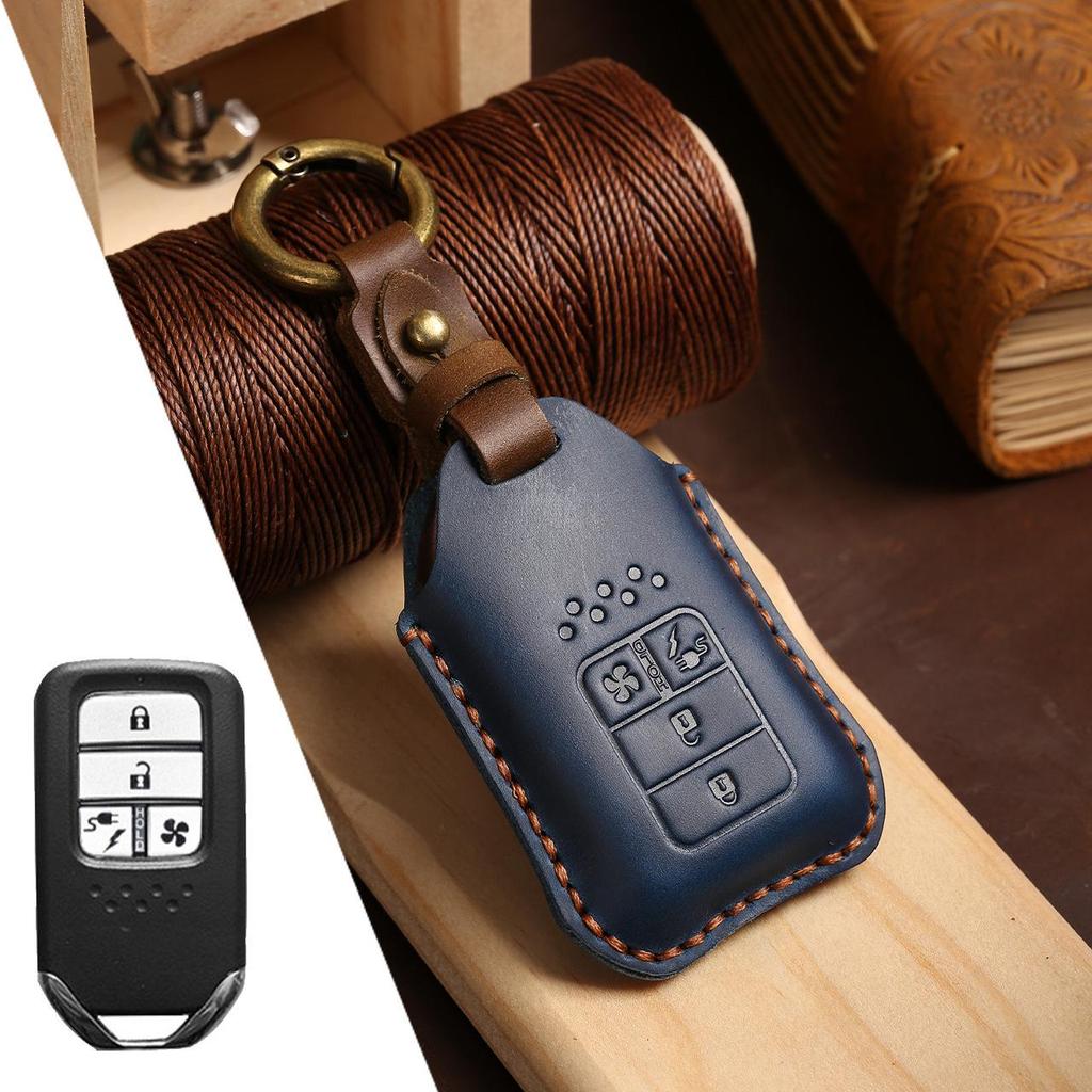 Genuine Leather Key Cover for Honda Civic & Accord - Full Wrap Cowhide Protection