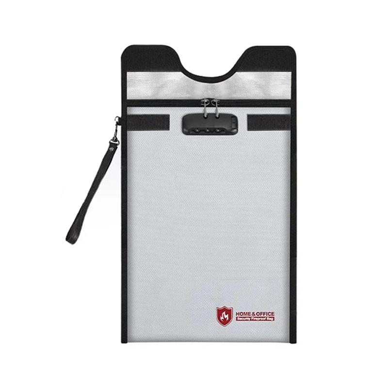 A95I-Fireproof Waterproof Safe With Zipper File Storage Bag For Passports High Temperature Resistant Portable Insurance Document