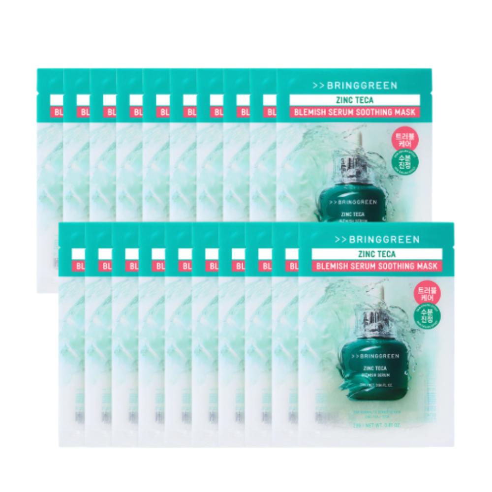 

BringGreen Zinc Teca Trouble Serum Soothing Mask 20 Sheets – Calming Care for Troubled Skin