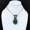 Emerald & Moonstone Pendant, 999 Copper Wire Wrapped Pendant Gemstone Jewelry, Handmade Pendant Amazing Jewelry, Gift For Her