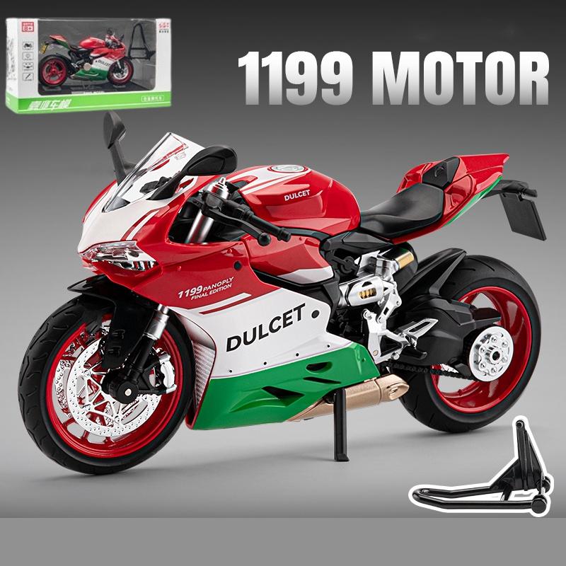 1/9 Ducati 1199 Panigale R Alloy Die Cast Motorcycle Model Toy Vehicle Collection Sound and Light Off Road Autocycle Toys Car