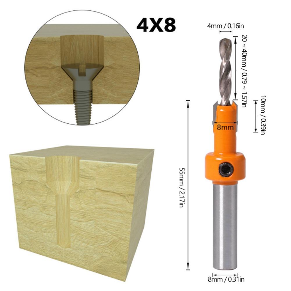 5pcs YG8 Alloy Countersink Drill Bit Surface Spray Treated Wood Screw Counter Sinker For Wood