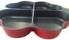 Sugiyama Metal IH-Compatible "Shiawase Wo Brings Happiness" Four-Leaf Frying Pan, Red, KS-2812
