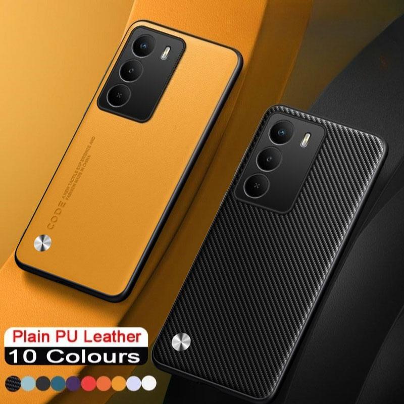 Hülle für Realme C71 C73 C75 Kohlefaser PU Lederhülle für Realme C67 C65 C63 C61 C55 C53 C35 Matt Stoßfest Einfache Hüllen