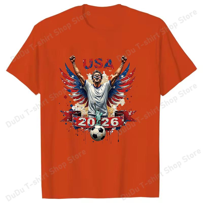 New Unisex Fashion O Neck Tops 2026 Football Printing Shirt Short Sleeve T Shirt Casual Shirt Summer T Shirts Football Fan Shirt