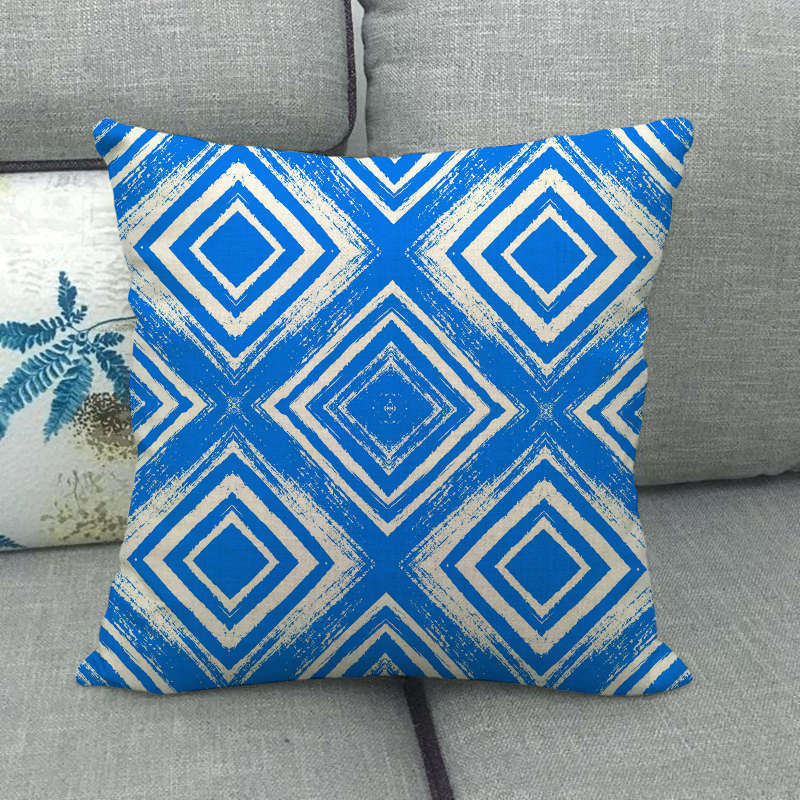 Simple Pattern Series Digital Printing Short Plush Pillow Covers Decorative For Car Sofa Office Cushion Cover Home Goods