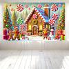 2D Flat Winter Candy Land Banner, Gingerbread Men & Snowman Background for Christmas Decoration