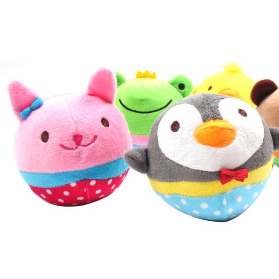Puppy Cartoon Animals Bear Rabbit Plush Doll Cat Dog Biting Vocal Toy Pet Supply