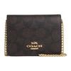 10 Klassische Logo-Print Goldene Beschläge Geldbörse Umhängetasche Beschichtetes Canvas Umhängetasche Mini Damen Dunkelbraun