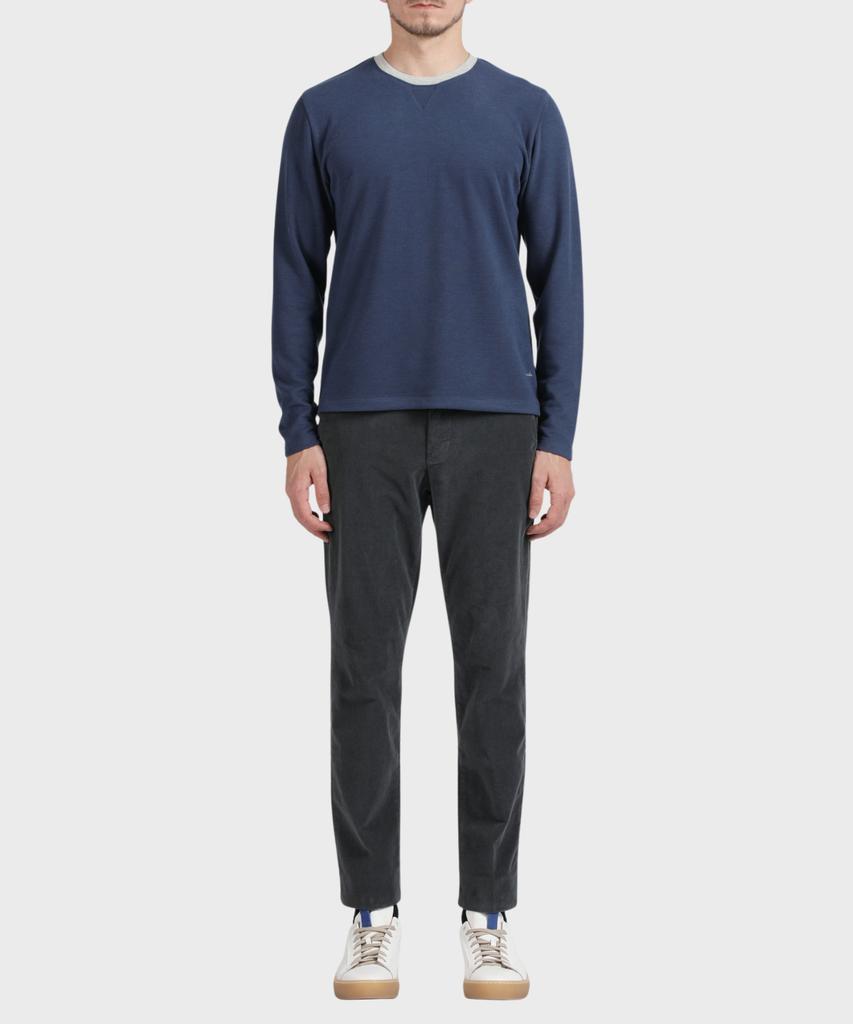 PANICALE Navy Soft Color Block Round T-Shirt