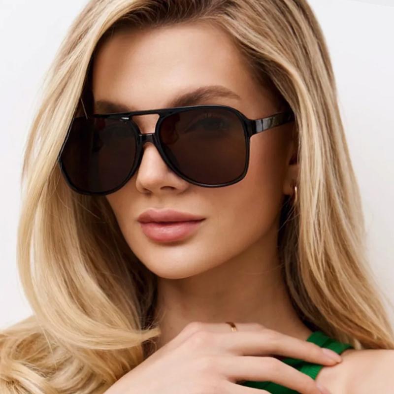 Protective Glasses 4pcs Trend Oversized Square Frame Women Sunglasses Colorful Lens Sun Glasses Outdoor Casual Eyewear UV400