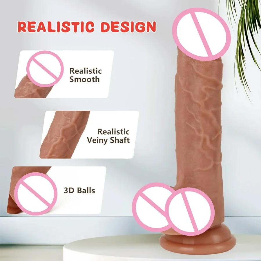 Realistic Dildos Vaginal Stimulation Big Penis Anal Butt Plug With Strong Suction Cup Masturbator G Spot Adult Sex Toy for Woman