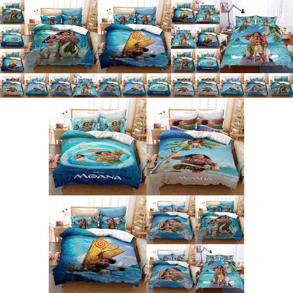 Ocean Maui Moana Bedding Set 3d Design Cartoon Duvet Cover Pillowcase King Queen