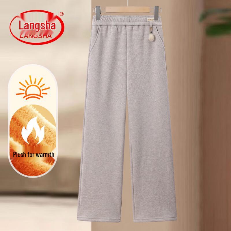 LangSha Women s Fleece-Lined Straight-Leg Pants XL