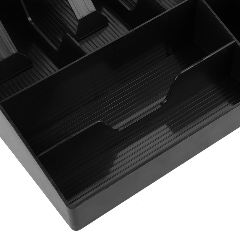 Eight Grids Cash Drawer Register Insert Coin Tray Cashier Tidy Storage Safe Box (Black)