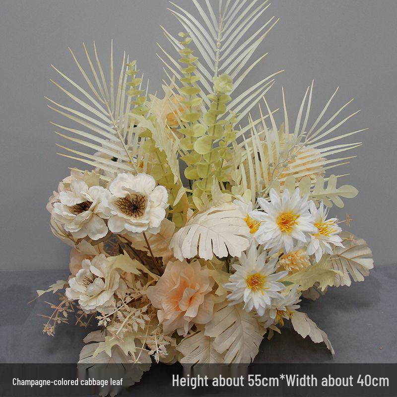 Artificial Wedding Aisle Flower Row: Table & Stage Decoration Simulation Flowers