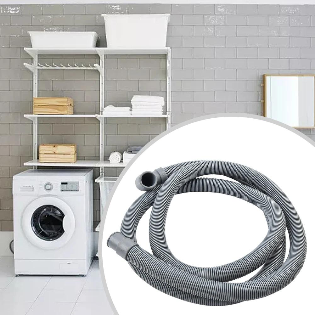 Long Drain Hose Extension Pipe For Washing Machines And Dishwashers With Anti Corrugated Design And Secure Clip Option