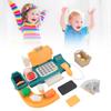 Cash Register Toy for Kids with Checkout Scanner Play Food Set Play Calculator Credit Card Rder Voice Broadcast Pretend Cash Register