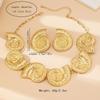 Retro Conch Clavicle Chain Set Metal Trendy Necklace Earring Set Conch Collar Pendant  Beach