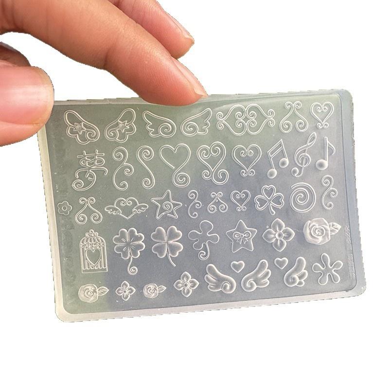 1Pcs Manicure Multi Shapes Vine Small Model 3D Four Leaf Clover Flower Note Wings Nail Art Silicone Mold Diy Nail Art Supplies