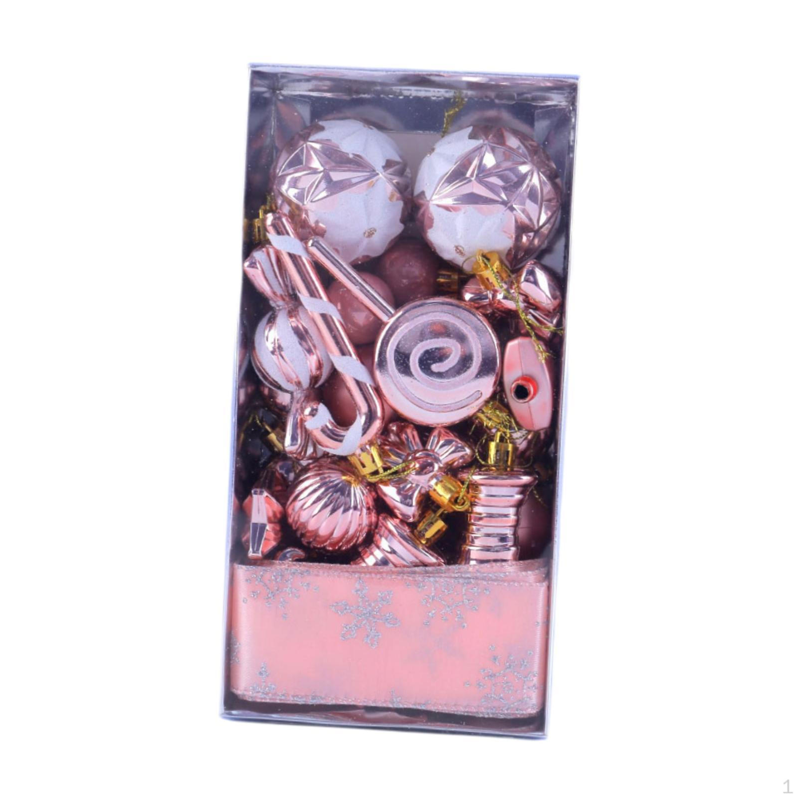 Набор из 30 штук елочных шаров, украшений, безделушек, сувениров для вечеринок, небьющихся елочных шаров для самостоятельного изготовления Pink