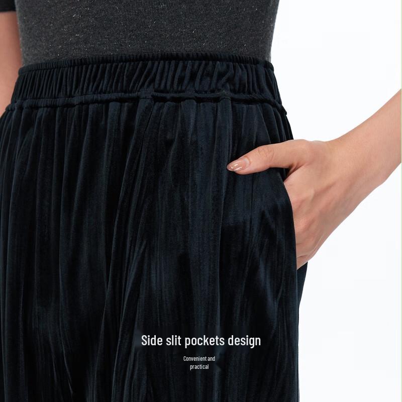 VEROMODA 2025 Winter Velvet High-Waist Straight-Leg Casual Pants