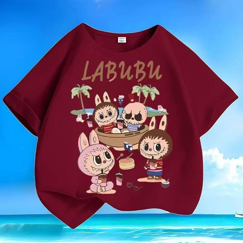 

Hot LABUBU Trend Cartoon 3D Print Kids T Shirts Boy Girls Cool Short-Sleeved Child Clothing 160