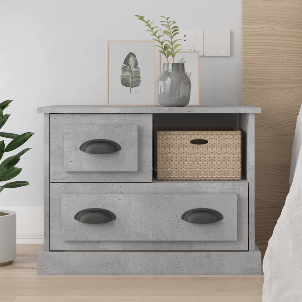 Nightstand Concrete Grey 60 X 39 X 45 Cm