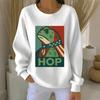 Women's Loose Comfortable Casual And Fashionable Round Neck Pattern Long Sleeved Sweatshirt