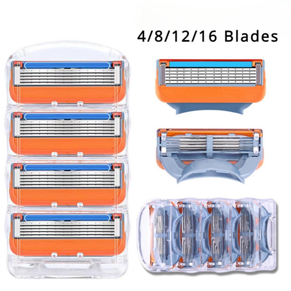 

4/8/12/16 лезвий, разглаживающая ручная бритва, пятислойная головка с лезвиями, держатель для бритвы, мужская скорость лезвия, 5-лезвийная головка