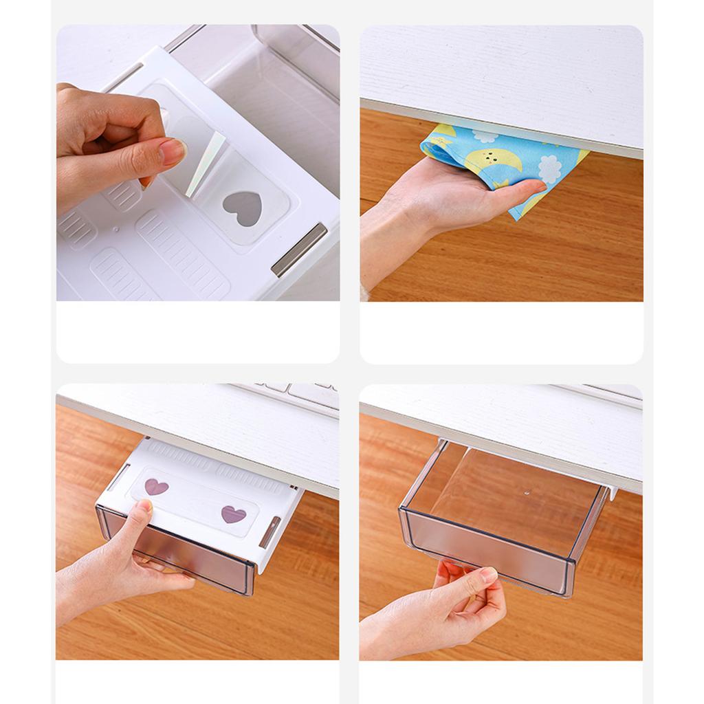 Szuflada pod biurko Samoprzylepna Oszczędzająca miejsce Pod biurkiem Pudełko na Artykuły papiernicze Dokumenty