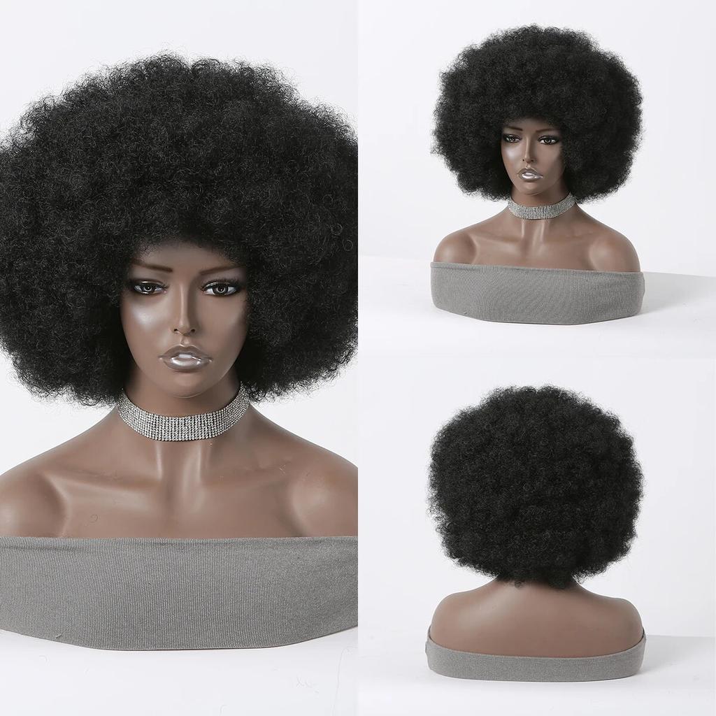 Peruci scurte blonde ondulate afro japoneze din fibre de înaltă calitate pentru femei Peruci ondulate negre pentru femei cu breton Perucă zilnică Cosplay